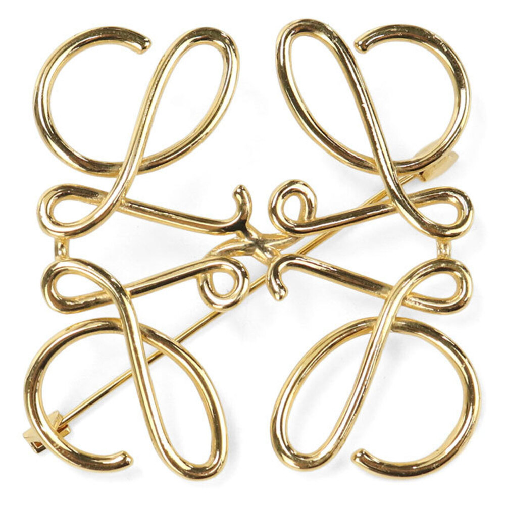 LOEWE Brooch 111.25.020 Anagram Women's Gold - Picture 1 of 4